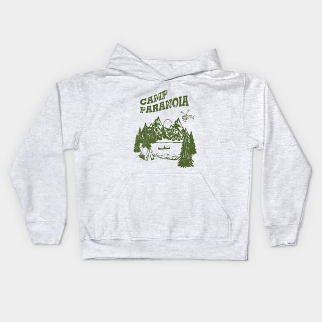 Camp PARANOIA - Black Helicopter Edition! Kids Hoodie by orphillips